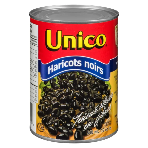 Unico black beans canned, 540ml