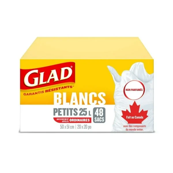 Glad white Garbage bags Unscented, 48 Trash Bags - Image 5