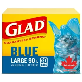 Glad blue recycling bags large 90 liters. 30 bags