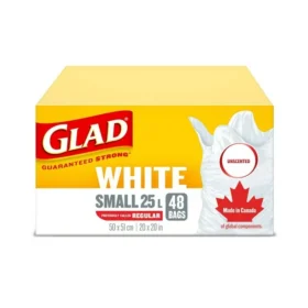 Glad white Garbage bags Unscented, 48 Trash Bags