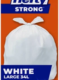 Hefty white garbage bags strong large 40 bags