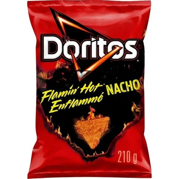 Doritos Flamin' Hot Nacho flavoured tortilla chips, 210g