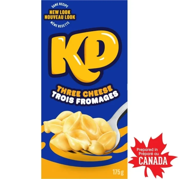 Kraft Dinner Three Cheese Macaroni & Cheese, Shelf-Stable, 175g