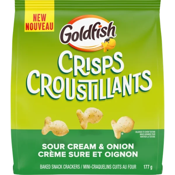 Goldfish CRISPS Sour Cream & Onion Cheese Baked Chip Crackers 177 g